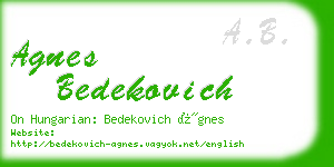 agnes bedekovich business card